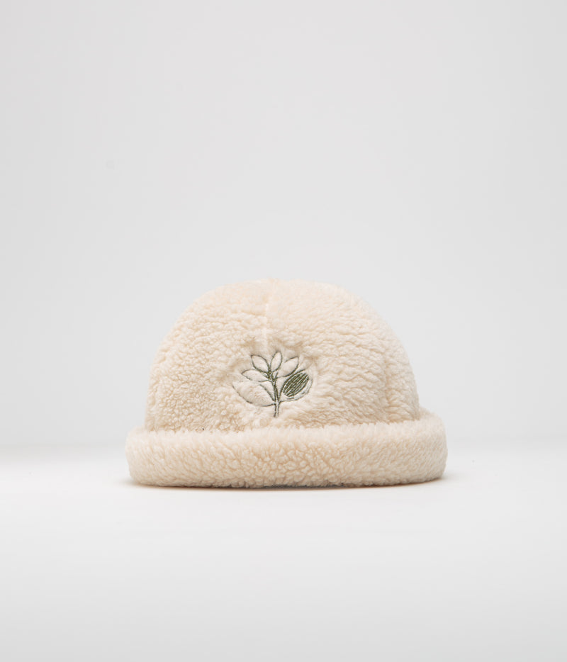 Magenta Sherpa Sailor Beanie in Natural