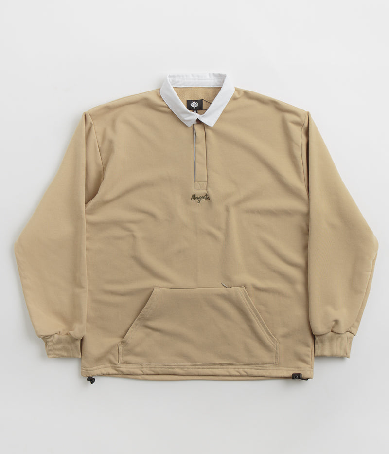 Magenta Smash Pouch Polo Shirt in Beige