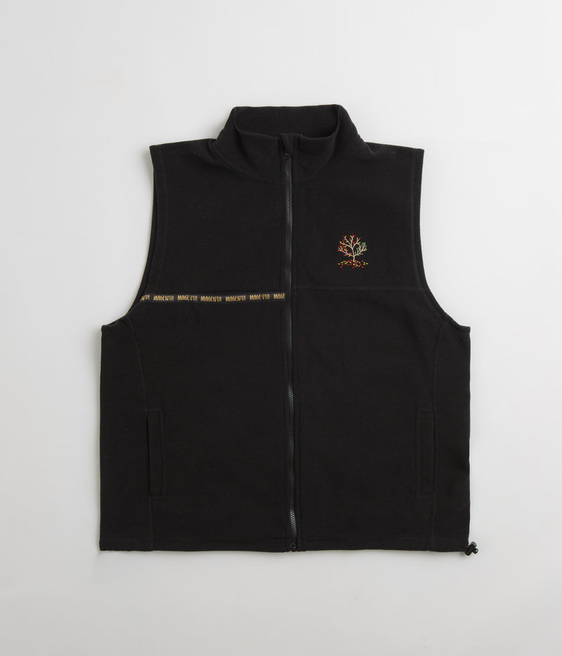 Magenta Spot Hunter Fleece Vest in Black