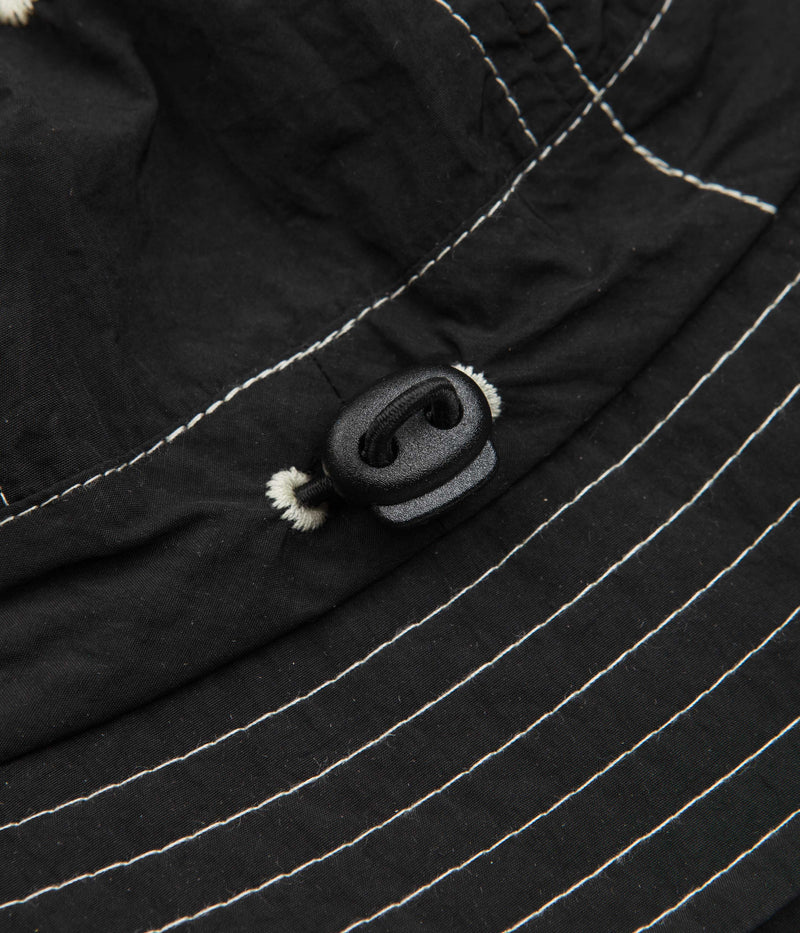 Magenta Stitch Bucket Hat in Black