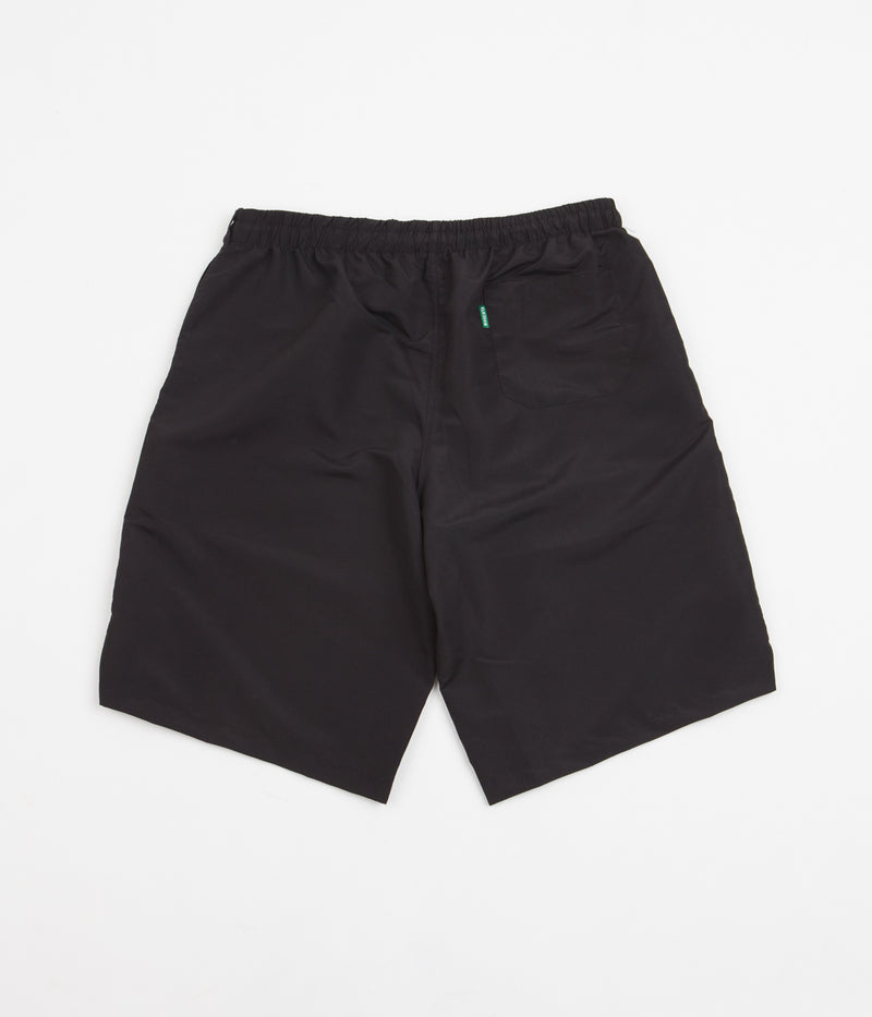 Magenta Sunset Nylon Shorts in Black