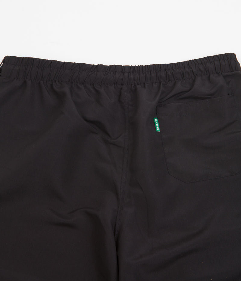 Magenta Sunset Nylon Shorts in Black