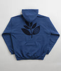 Magenta Terry Plant Hoodie in Ocean Blue