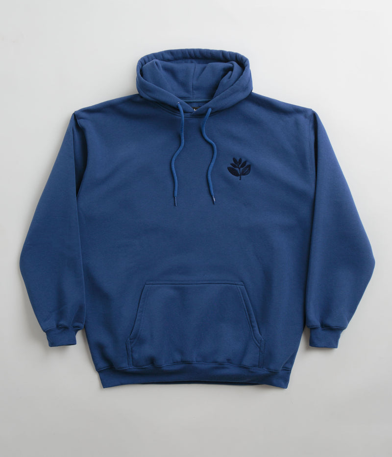 Magenta Terry Plant Hoodie in Ocean Blue