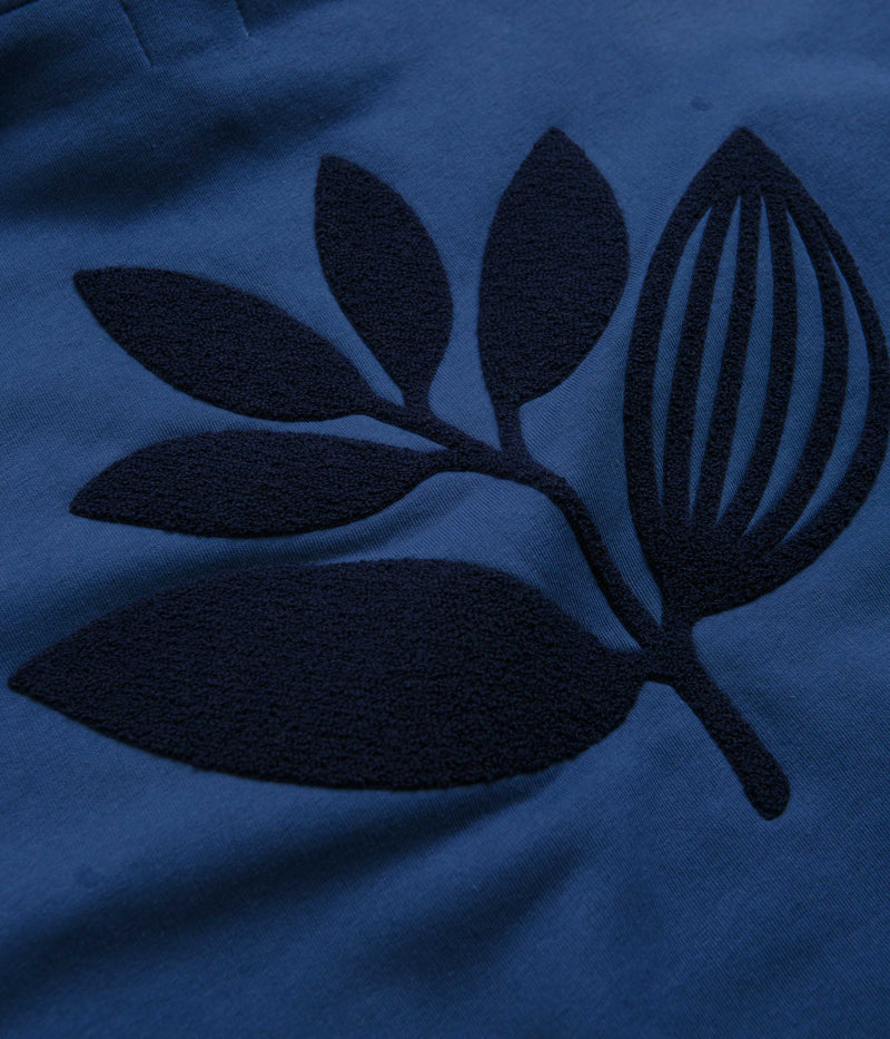 Magenta Terry Plant Hoodie in Ocean Blue
