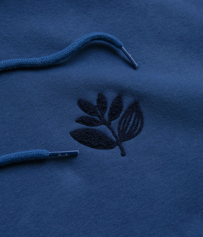 Magenta Terry Plant Hoodie in Ocean Blue