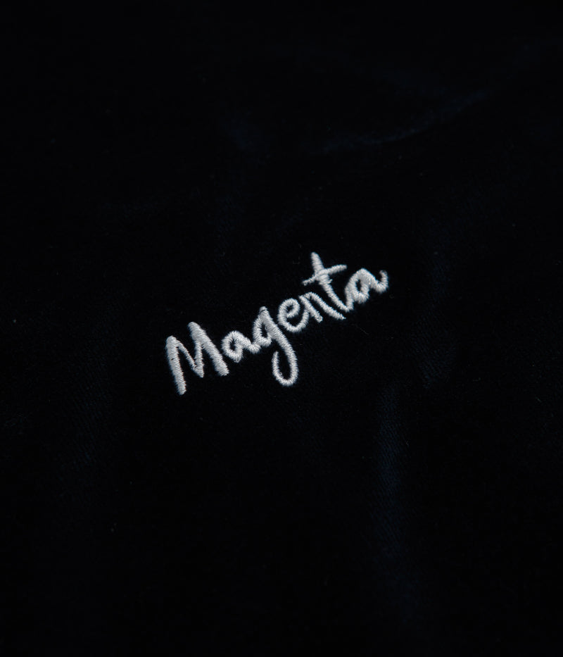 Magenta Velours T-Shirt in Navy