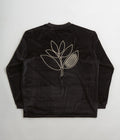 Magenta Velvet Long Sleeve T-Shirt in Black