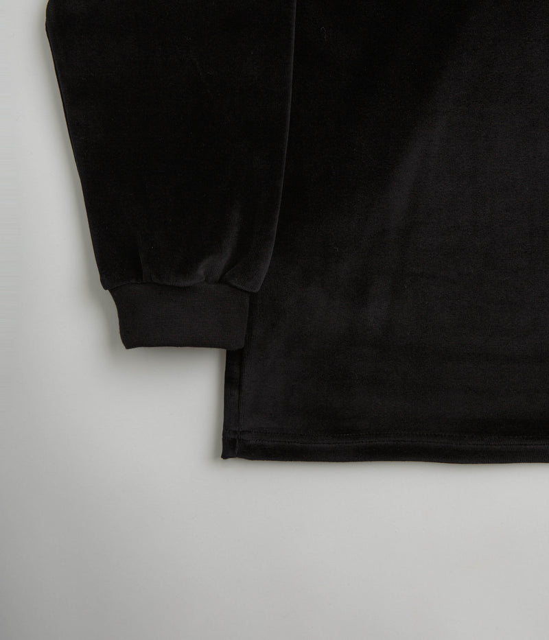 Magenta Velvet Long Sleeve T-Shirt in Black