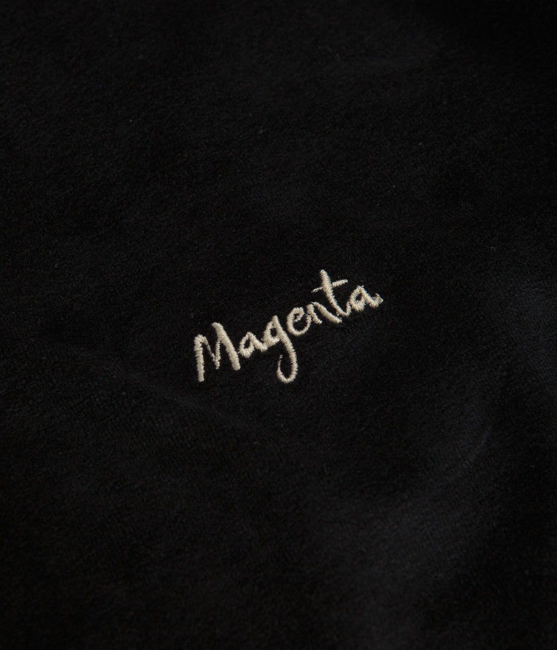 Magenta Velvet Long Sleeve T-Shirt in Black