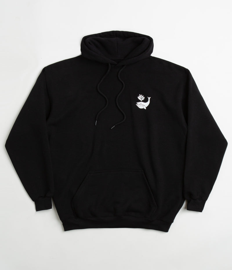Magenta Whale Plant Hoodie in Black