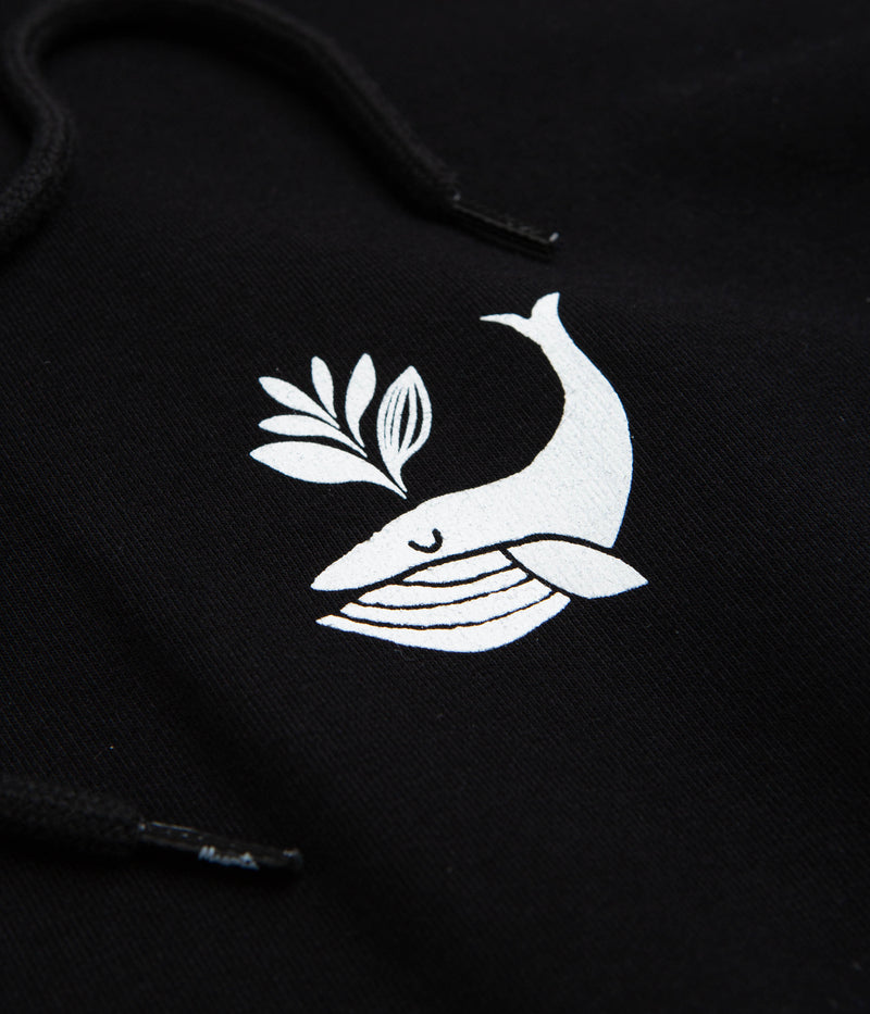 Magenta Whale Plant Hoodie in Black