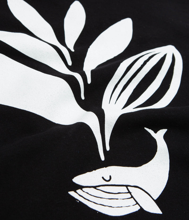 Magenta Whale Plant Hoodie in Black