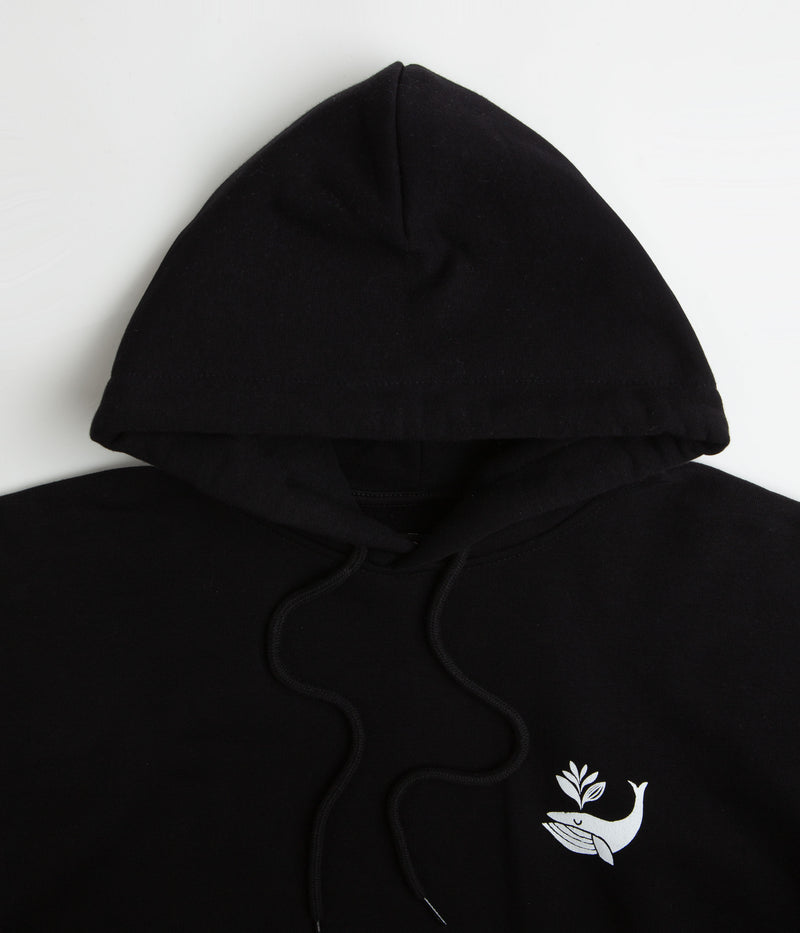 Magenta Whale Plant Hoodie in Black
