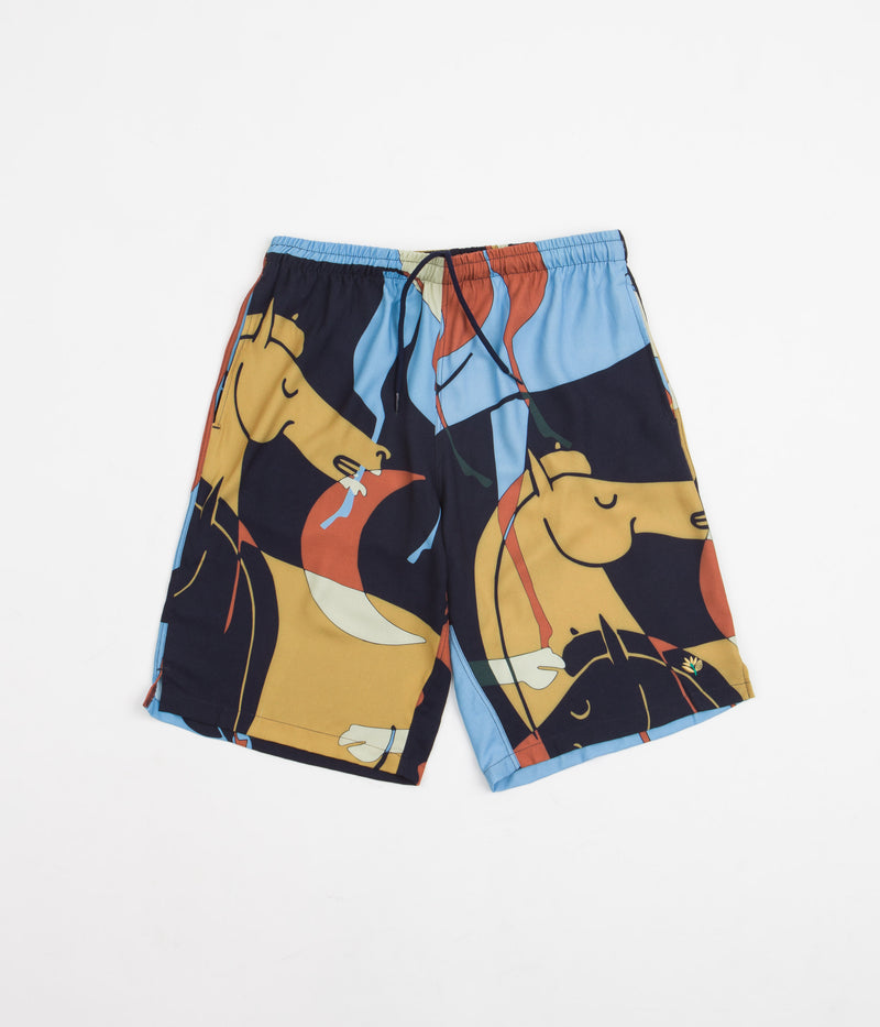 Magenta Wild Horses Shorts in Multi