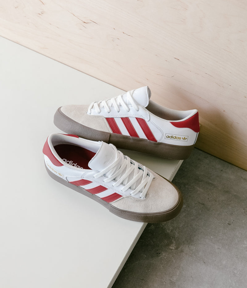 Adidas Matchbreak Super Shoes in White and Power Red / Gum