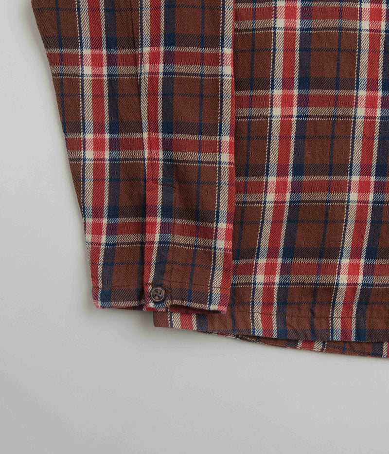 Mollusk Builder Shirt in Brown Plaid