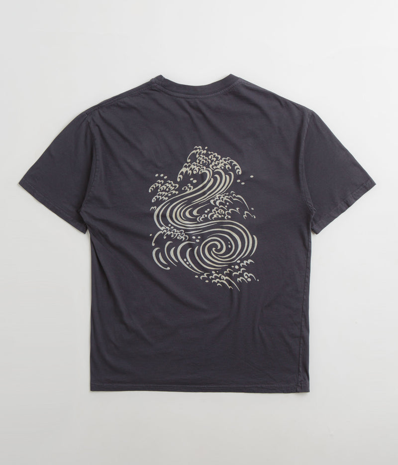 Mollusk Chrysanthemum T-Shirt in Black Indigo