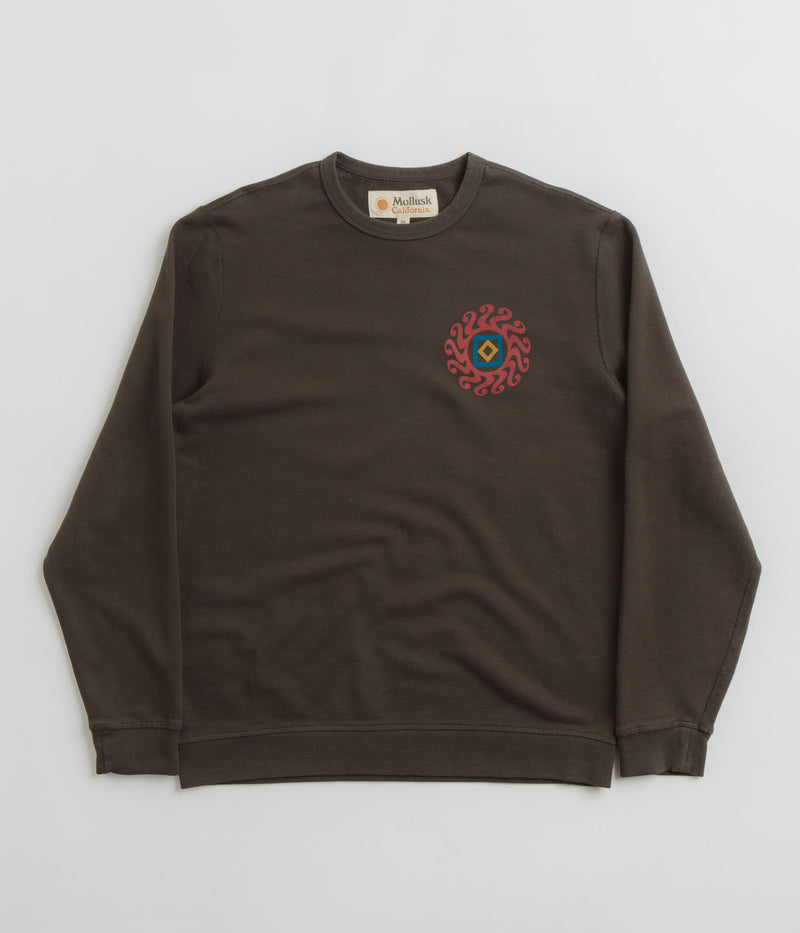Mollusk Dazy Sun Crewneck Sweatshirt in Faded Black