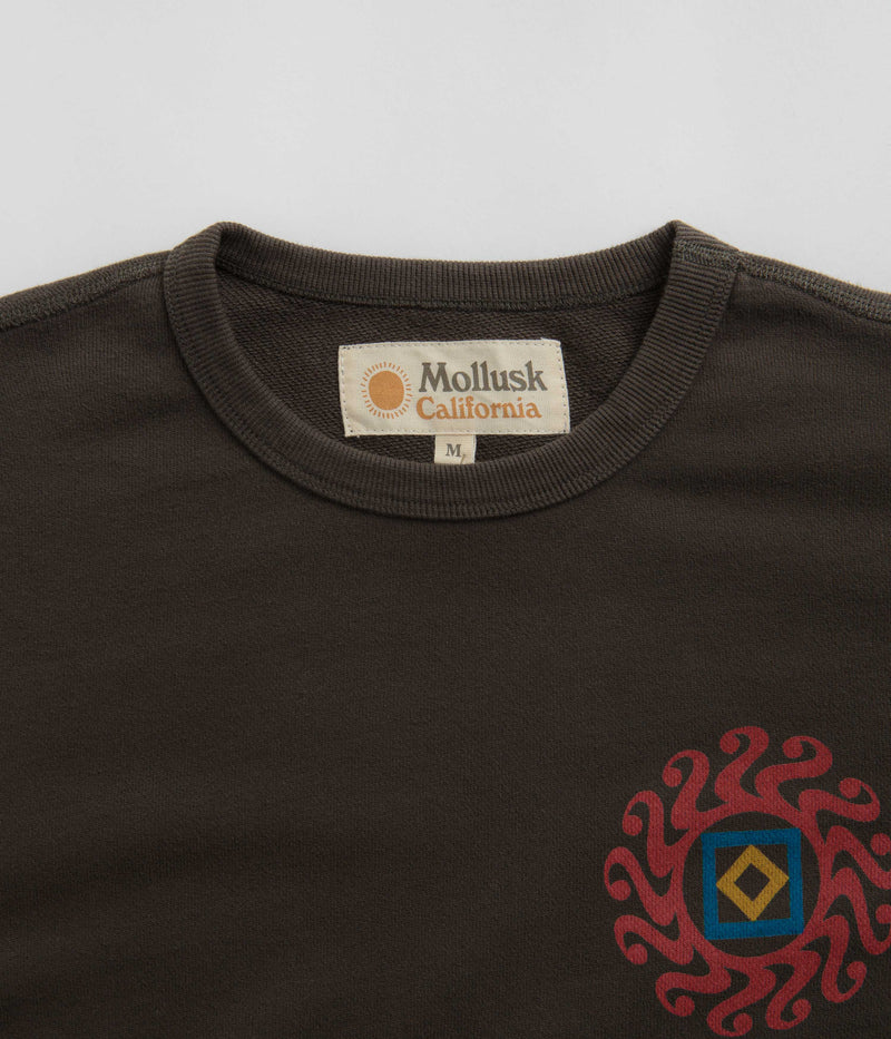 Mollusk Dazy Sun Crewneck Sweatshirt in Faded Black