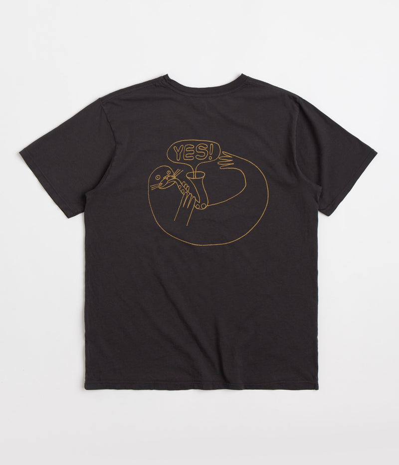 Mollusk Dude Yes T-Shirt in Black Indigo