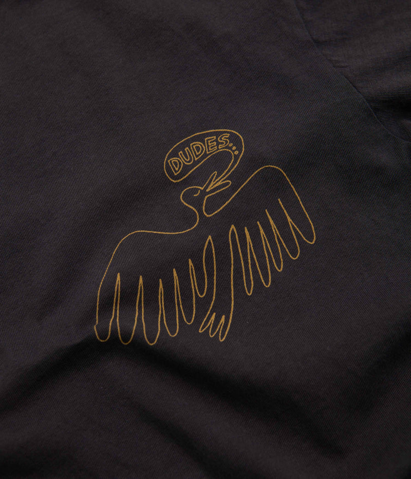 Mollusk Dude Yes T-Shirt in Black Indigo