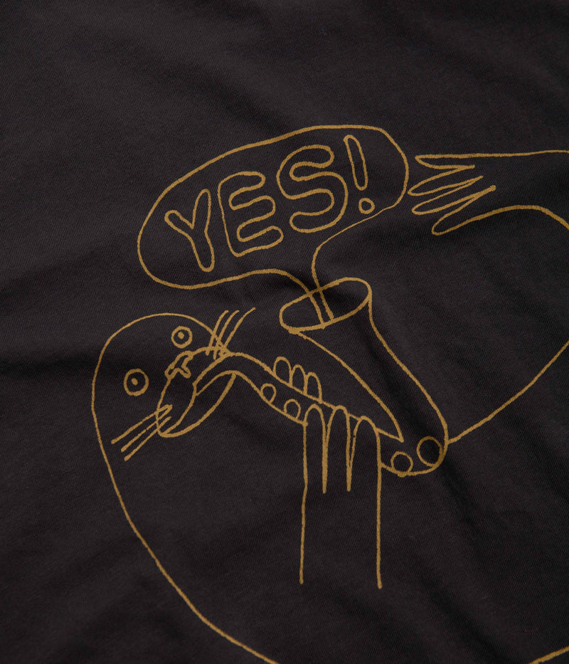 Mollusk Dude Yes T-Shirt in Black Indigo