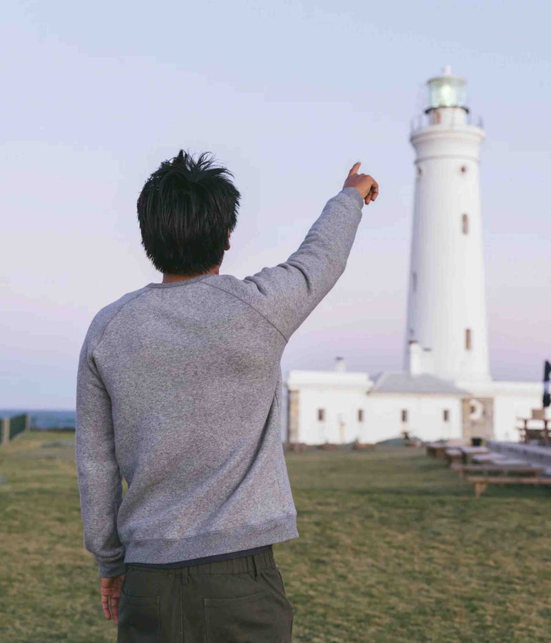 Mollusk Heavy Terry Crewneck Sweatshirt in Heather Grey
