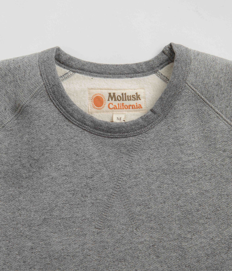 Mollusk Heavy Terry Crewneck Sweatshirt in Heather Grey