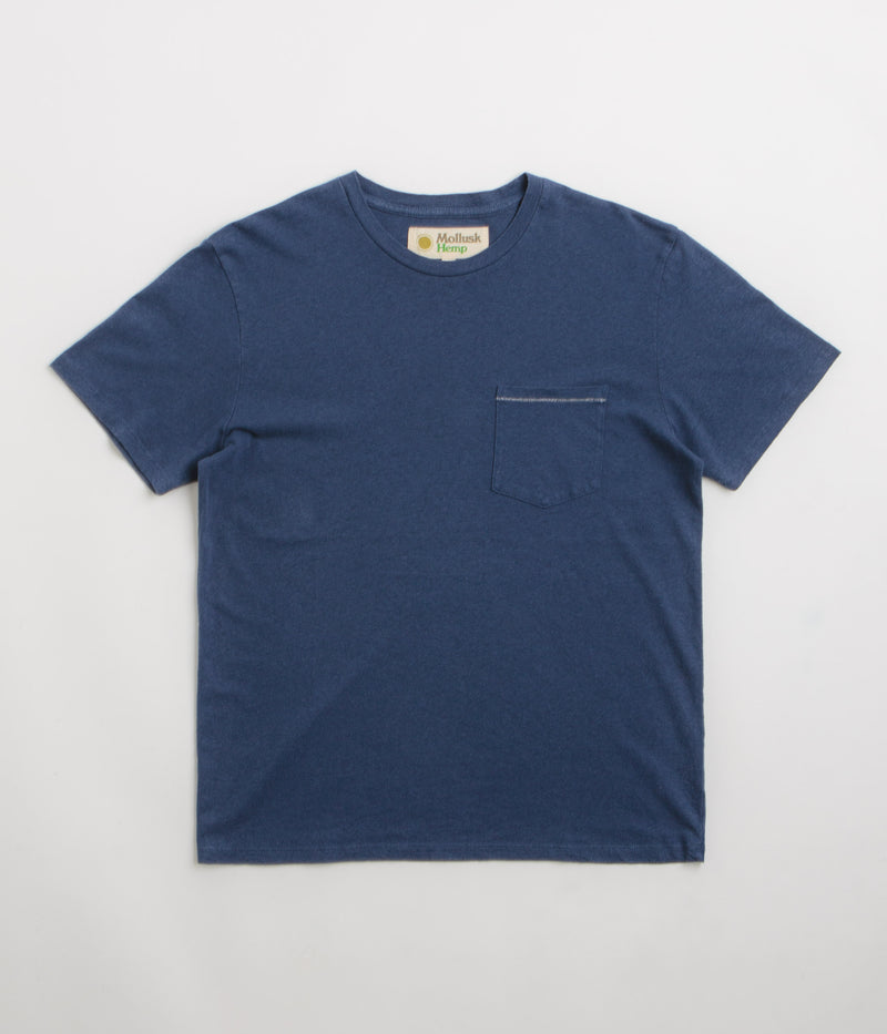 Mollusk Hemp Pocket T-Shirt in Dull Indigo