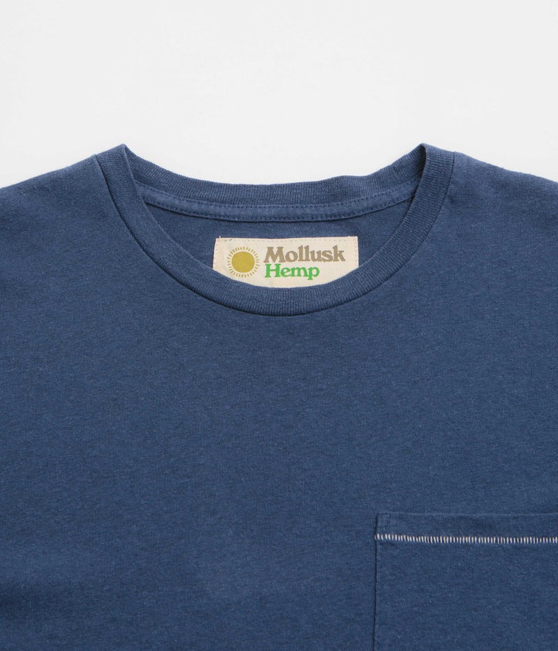Mollusk Hemp Pocket T-Shirt in Dull Indigo