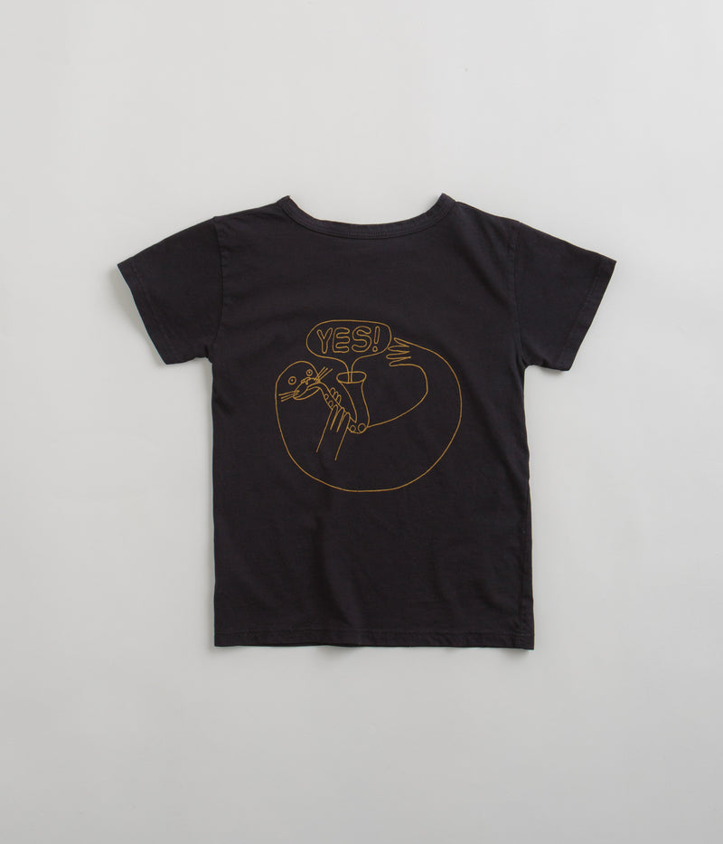 Mollusk Kids Dude Yes T-Shirt in Black Indigo