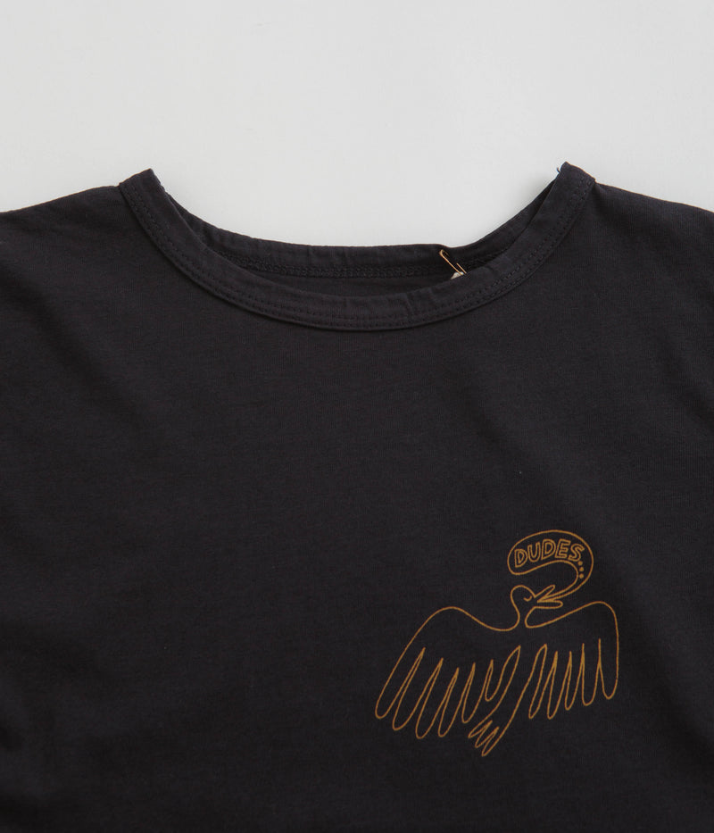 Mollusk Kids Dude Yes T-Shirt in Black Indigo