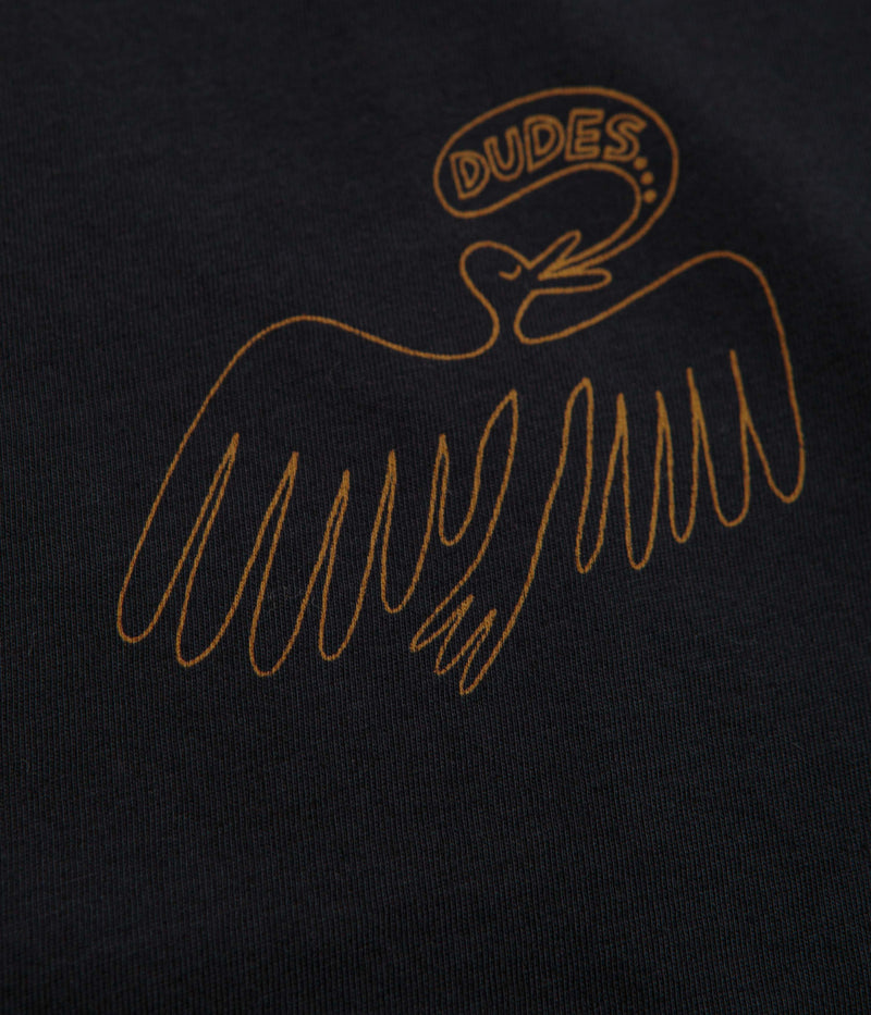 Mollusk Kids Dude Yes T-Shirt in Black Indigo