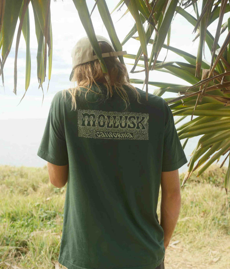 Mollusk Poppies T-Shirt in Schoolhouse Green