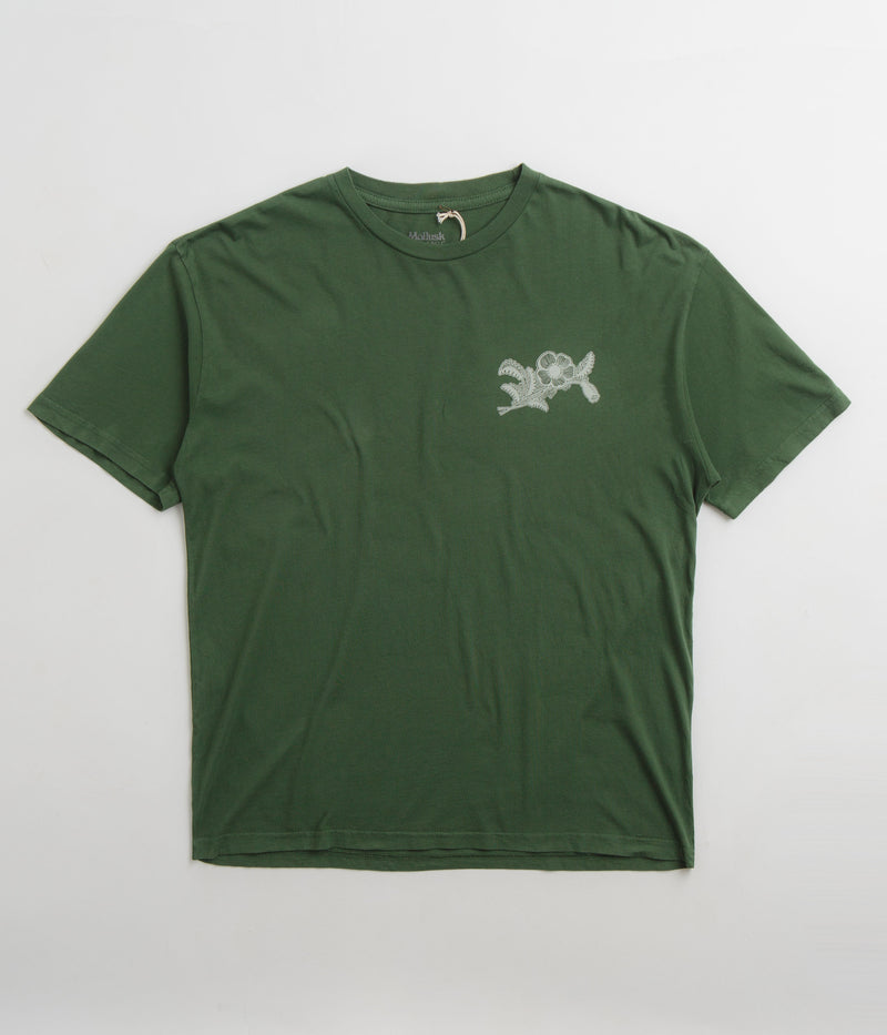Mollusk Poppies T-Shirt in Schoolhouse Green