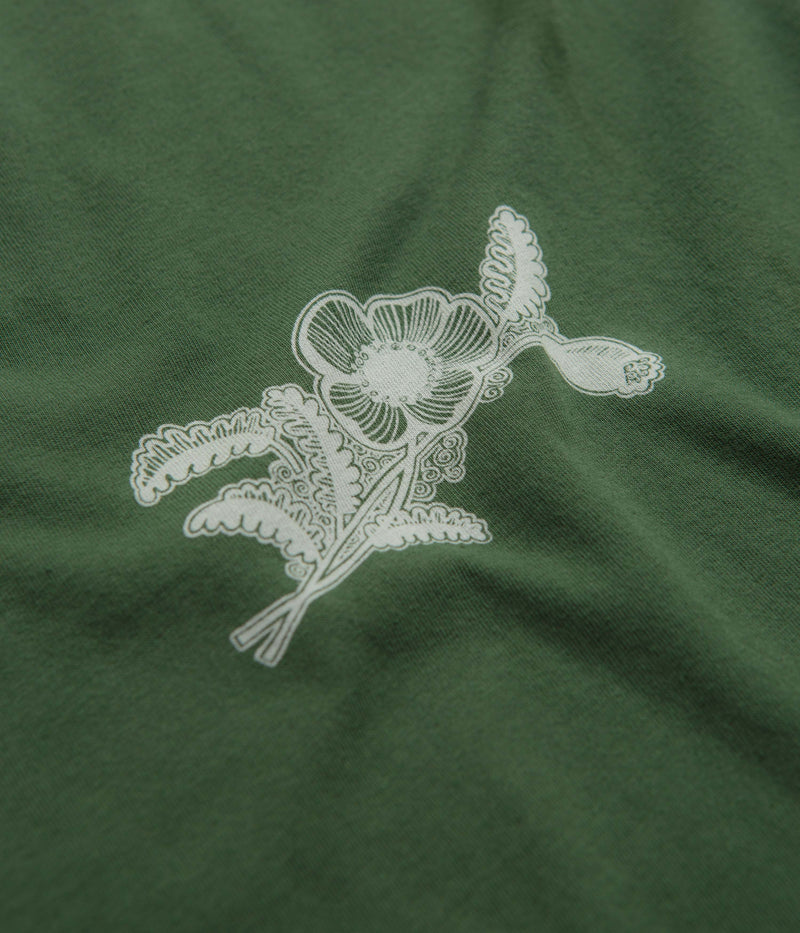 Mollusk Poppies T-Shirt in Schoolhouse Green
