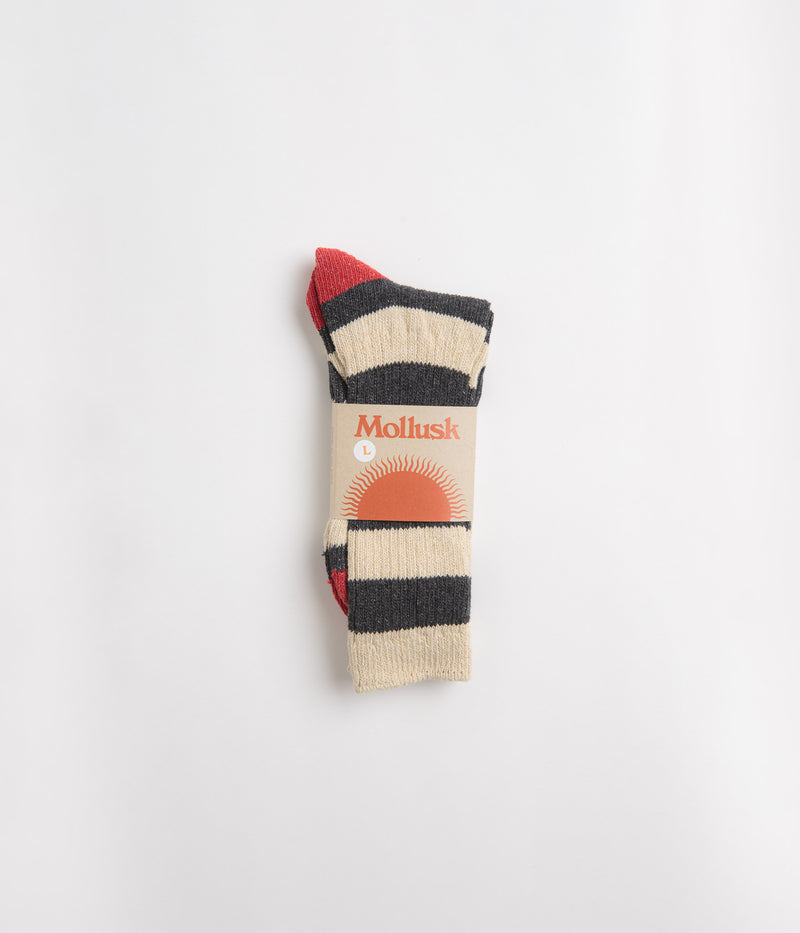 Mollusk Stripe Utility Socks in Charcoal Stripe