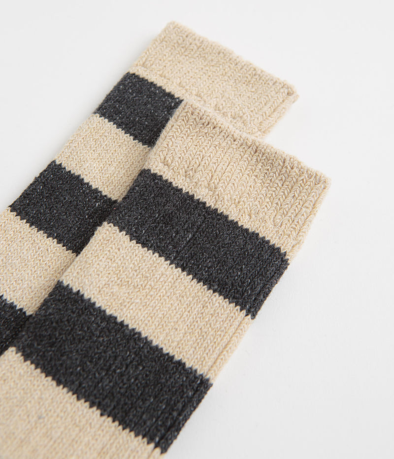 Mollusk Stripe Utility Socks in Charcoal Stripe