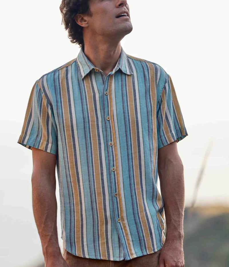 Mollusk Summer Shirt in Beach Stripe