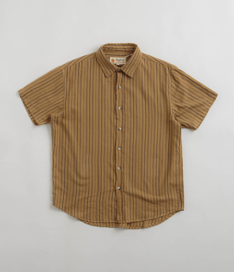 Mollusk Summer Shirt in Tan Earth Stripe