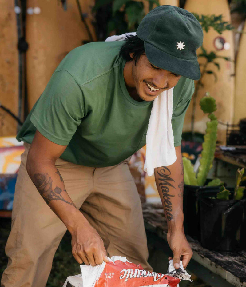 Mollusk Sunsplash Polo Cap in Rover Green