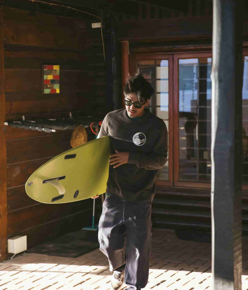 Mollusk Surf Society Crewneck Sweatshirt in Black