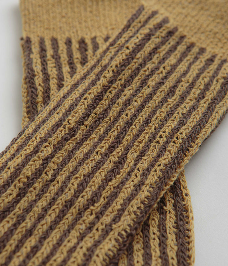 Mollusk Two Tone Rib Socks in Yellow