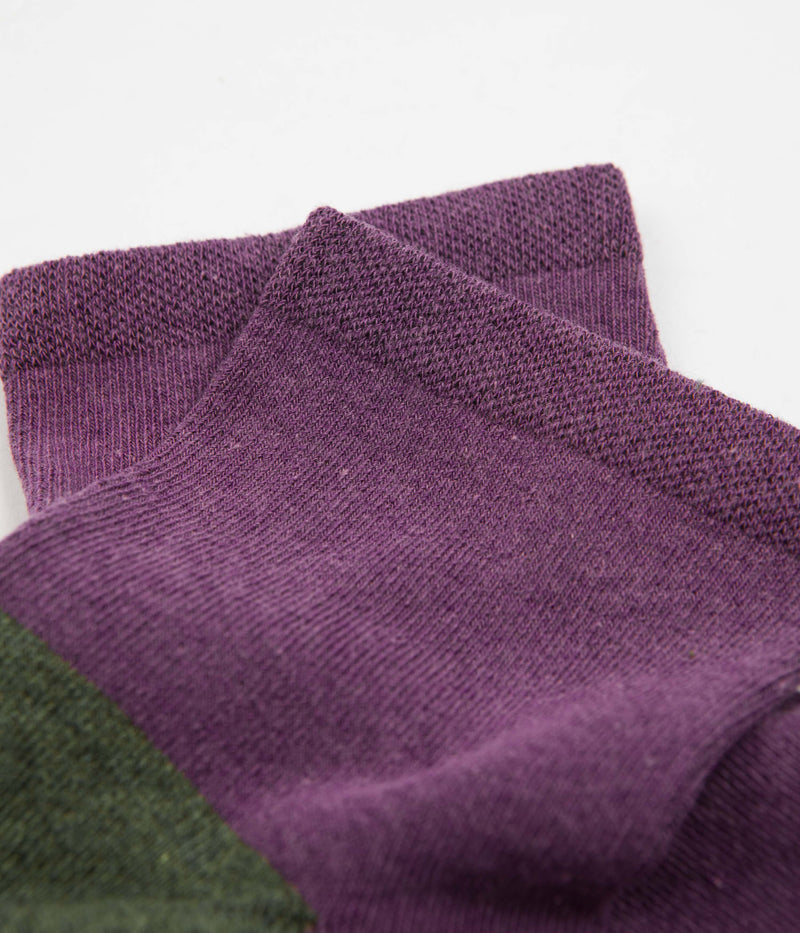 Mollusk Womens Color Block Socks in Huckleberry