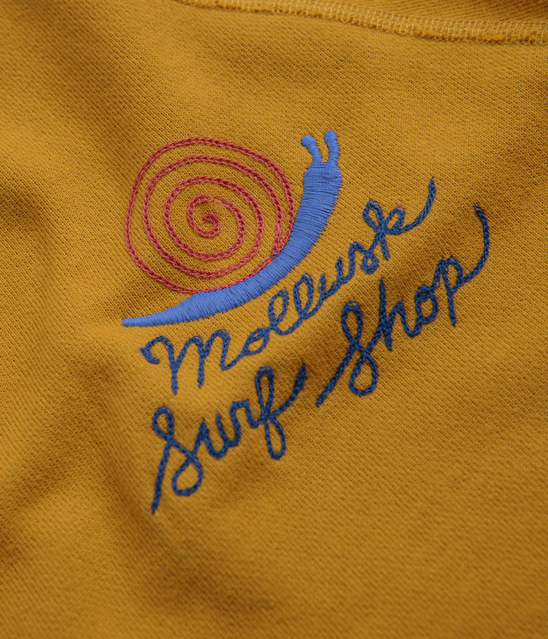 Mollusk Womens Snail Crewneck Sweatshirt in Mustard