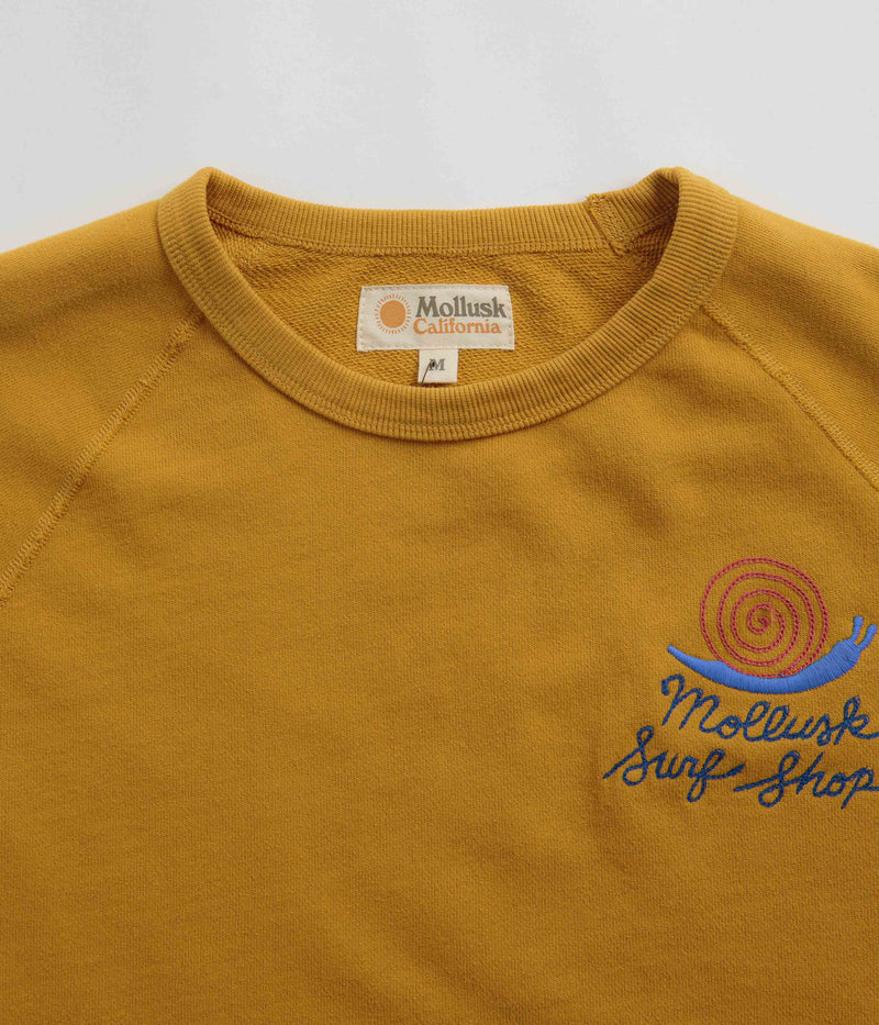 Mollusk Womens Snail Crewneck Sweatshirt in Mustard