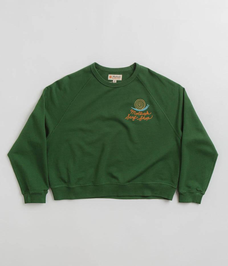 Mollusk Womens Snail Crewneck Sweatshirt in True Green