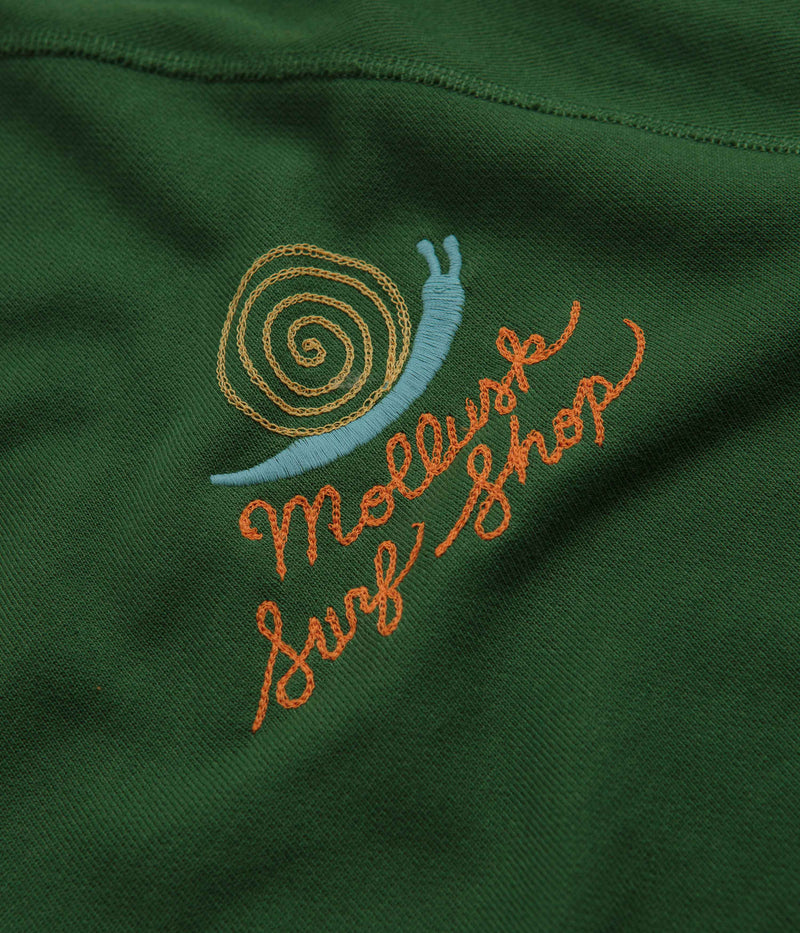 Mollusk Womens Snail Crewneck Sweatshirt in True Green