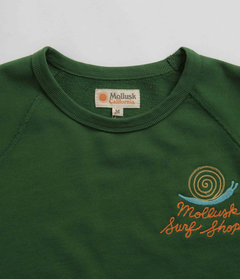 Mollusk Womens Snail Crewneck Sweatshirt in True Green
